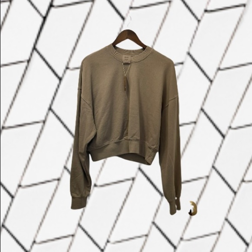SKIMS Outdoor Crew Fleece Pullover Sz XL Color Desert NWT